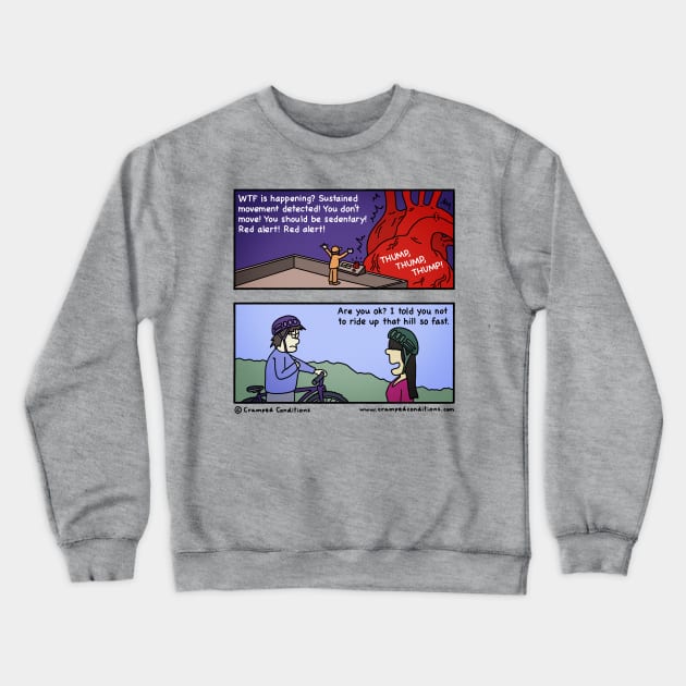 Heart attack Crewneck Sweatshirt by crampedconditions